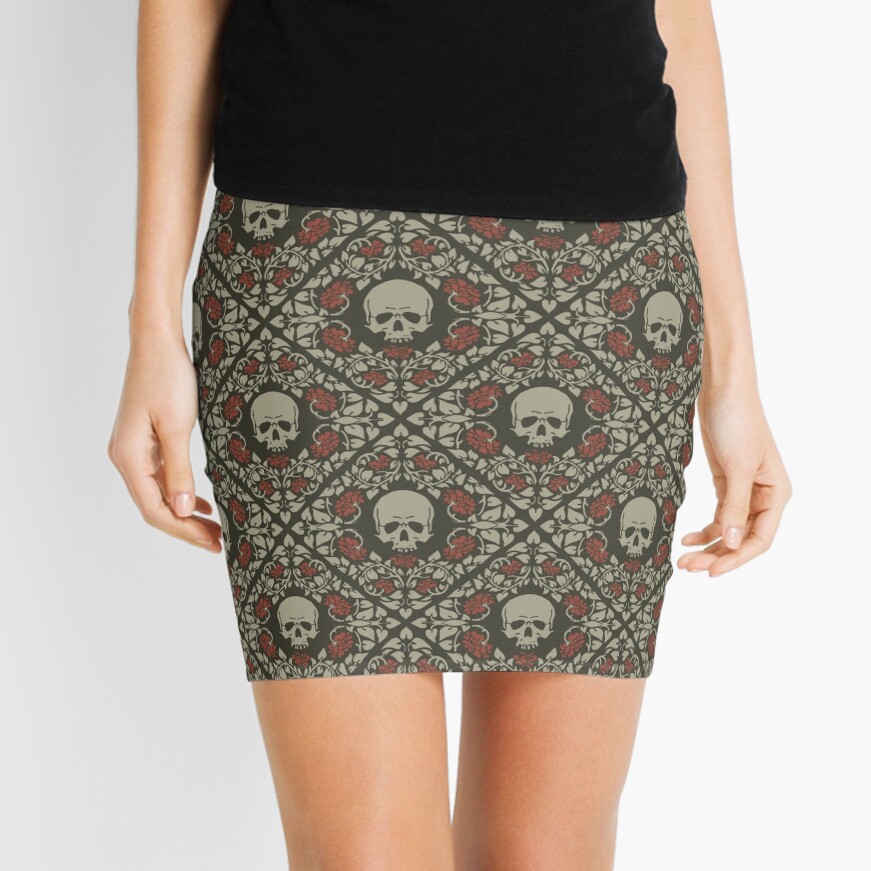 Skulls and roses Mini Skirt