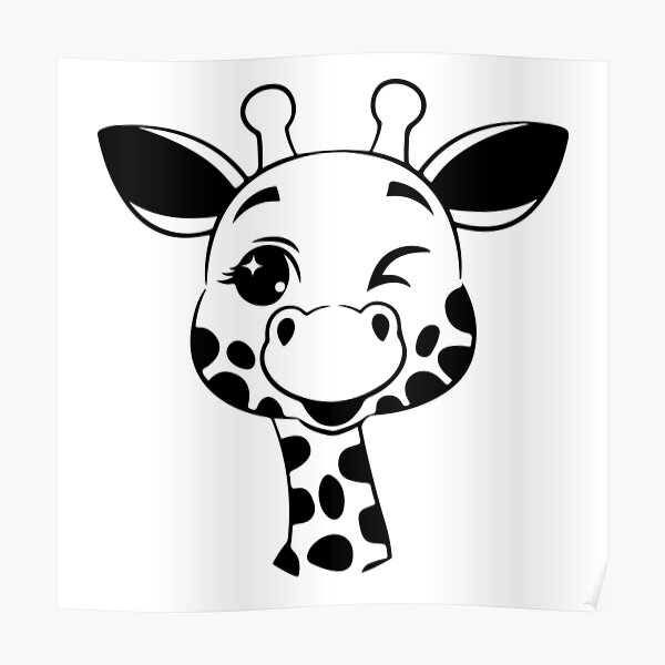 Giraffe Clipart Posters Redbubble