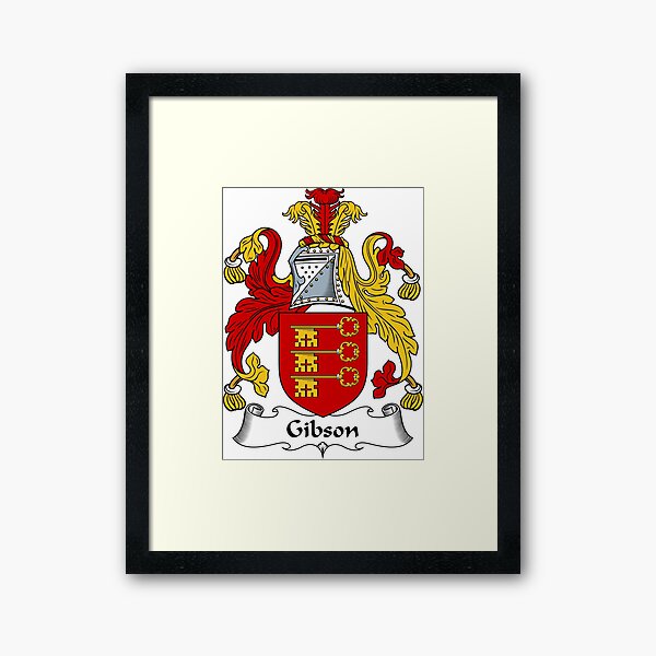 Gibson Coat of Arms / Gibson Family Crest Framed Art Print