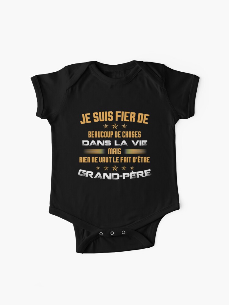 Funny Matching Pajamas Fier Grand Pere Birthday Shirt Proud Grandpa Papa Fathers Day T Shirt Baby One Piece By Tuanitus Redbubble