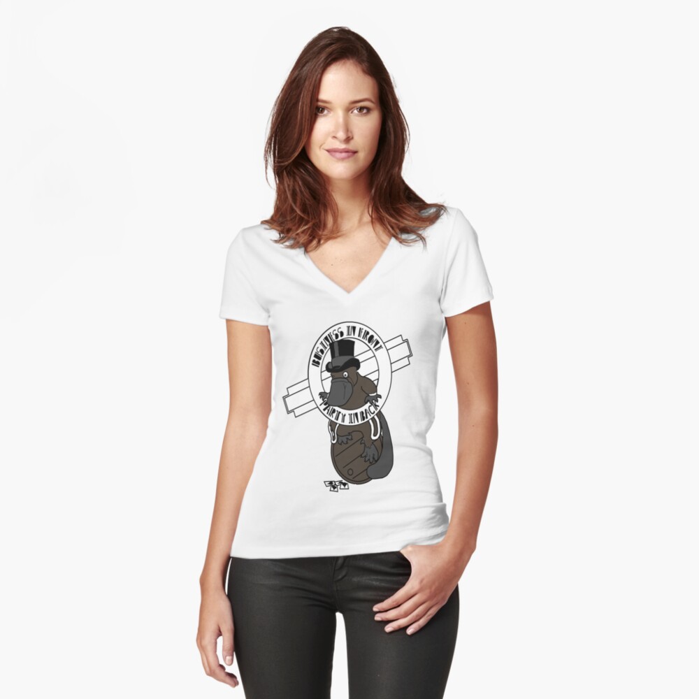 Item preview, Fitted V-Neck T-Shirt designed and sold by orngeturtl.