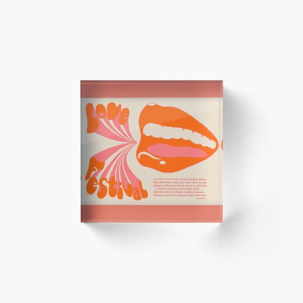 London Love Festival Poster 1960s Psychedelic Acrylic Block