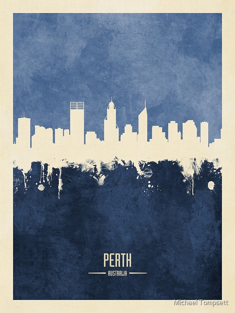 Disover Perth Australia Skyline Premium Matte Vertical Poster