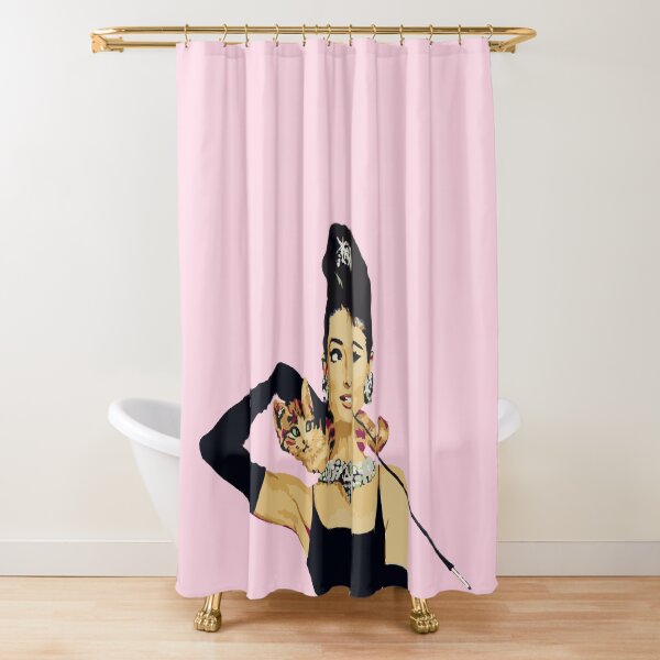 Breakfast at Tiffanys | Audrey Hepburn Ocre Gold Shower Curtain
