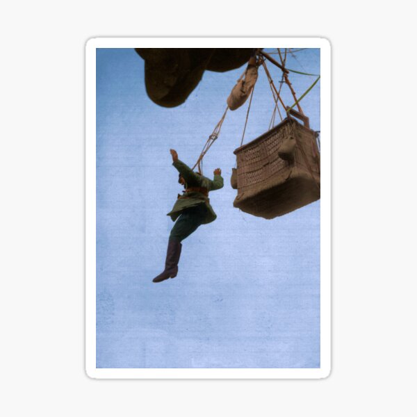 A German observer jumping from his observation balloon, 1917-1918 Sticker