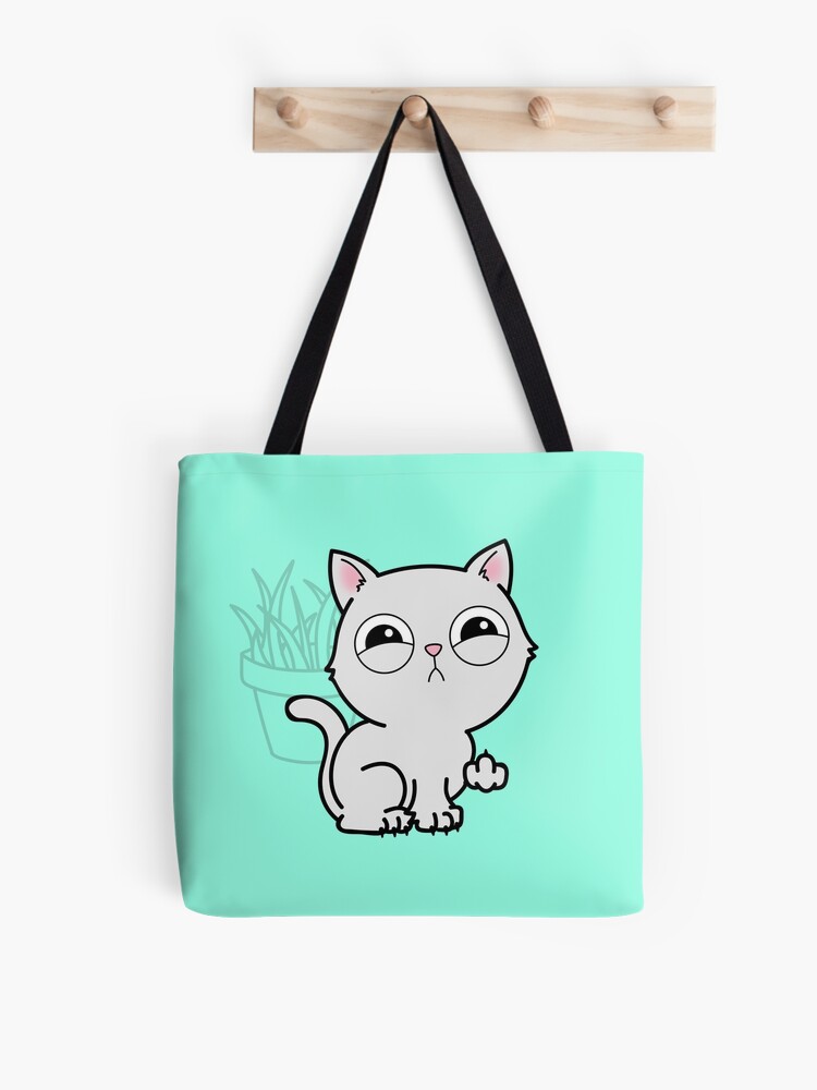 Tote Bag Kitty Sait La Langue Des Signes Chat Donnant Le Doigt Du Milieu Par Calidrawsthings Redbubble