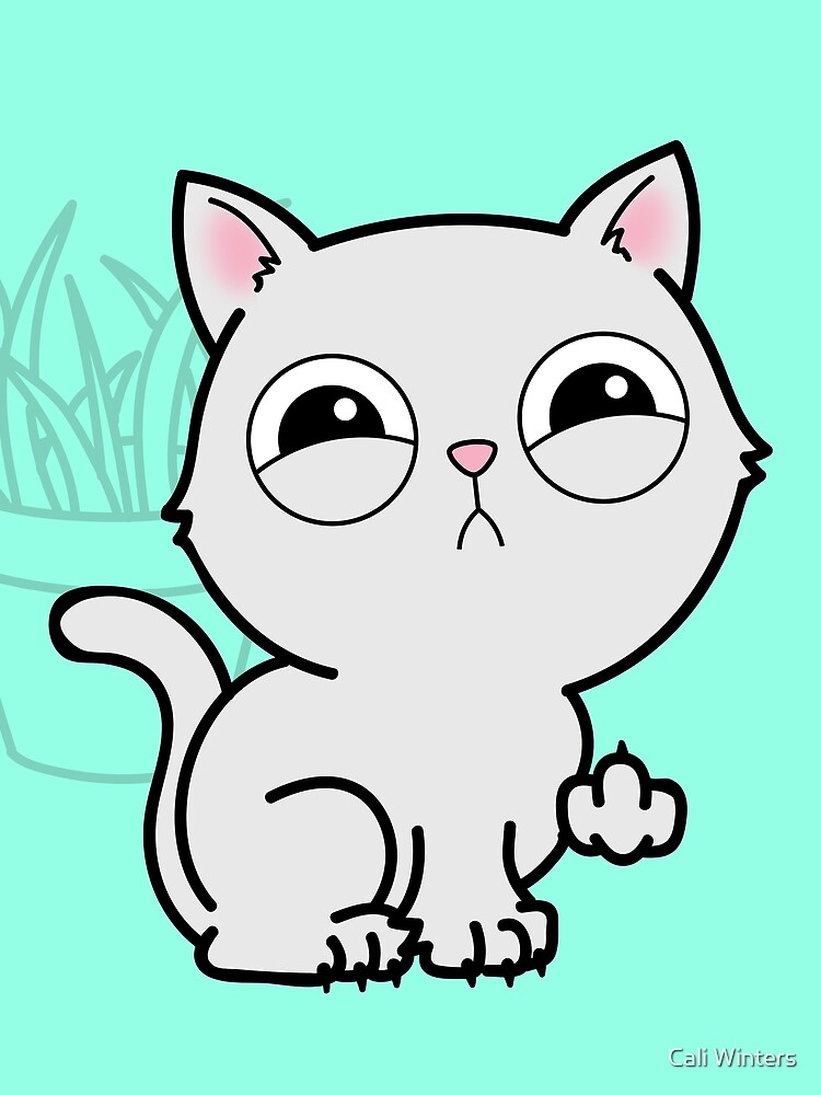 "Kitty Knows Sign Language Cat Giving Middle Finger" Scarf for Sale