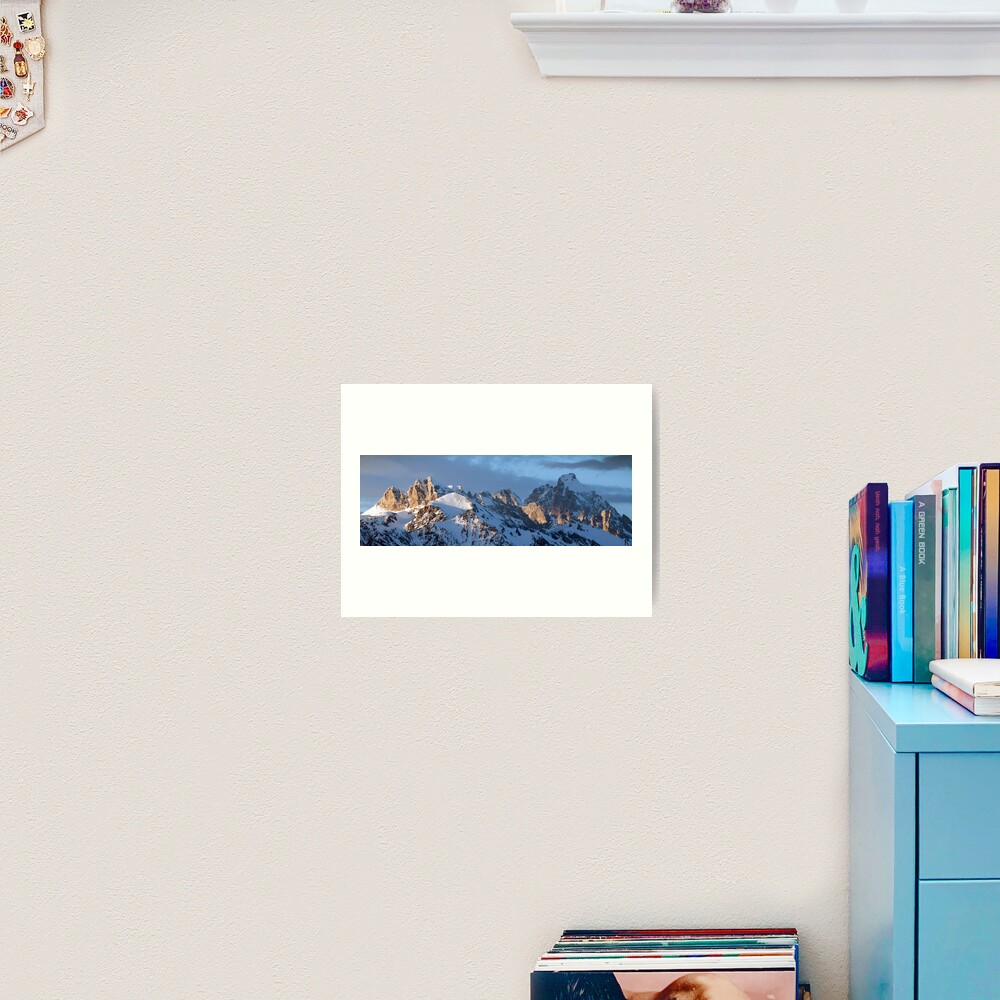 Howling Wolf and the Grand Teton (pan) Art Print