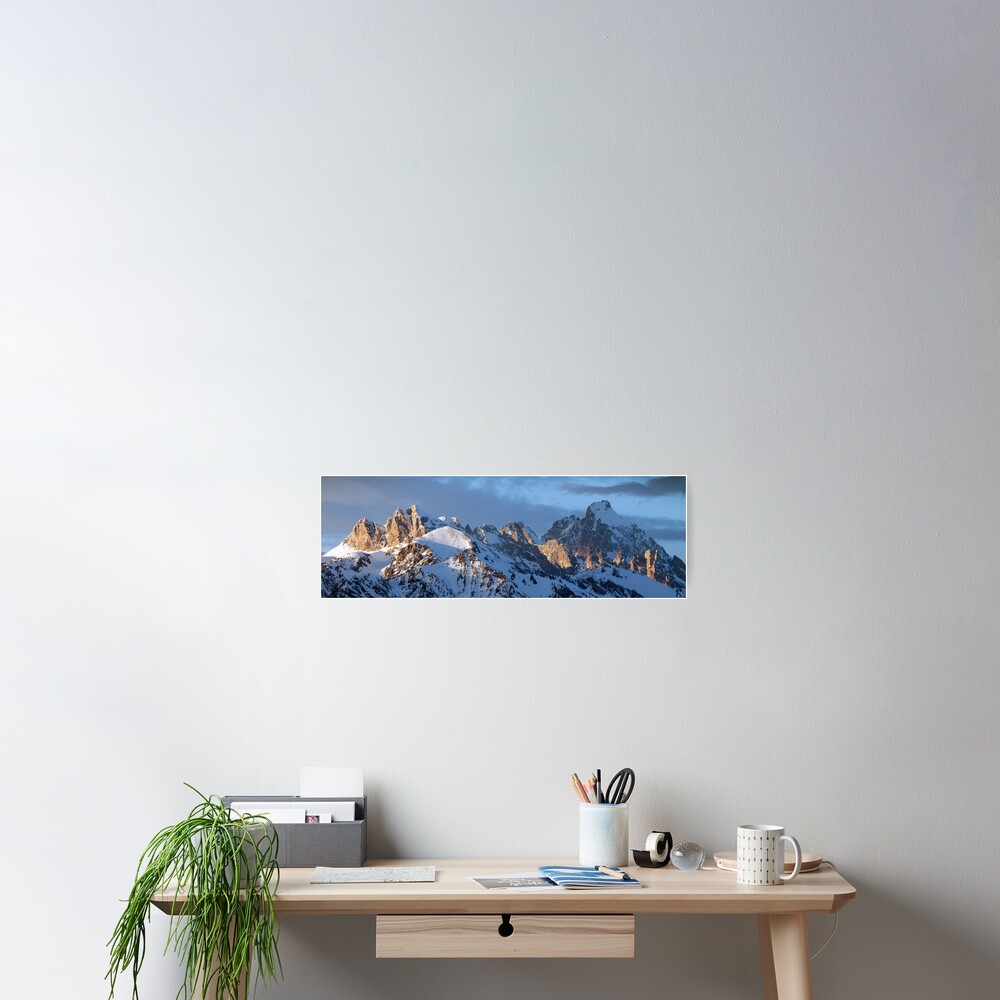 Howling Wolf and the Grand Teton (pan) Poster
