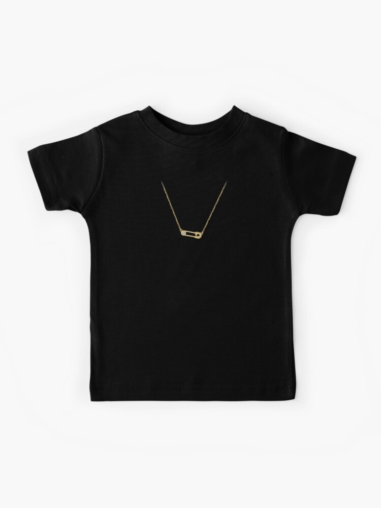 Gold Diamond Safety Pin Necklace Kids T-Shirt for Sale by ParlaGoul