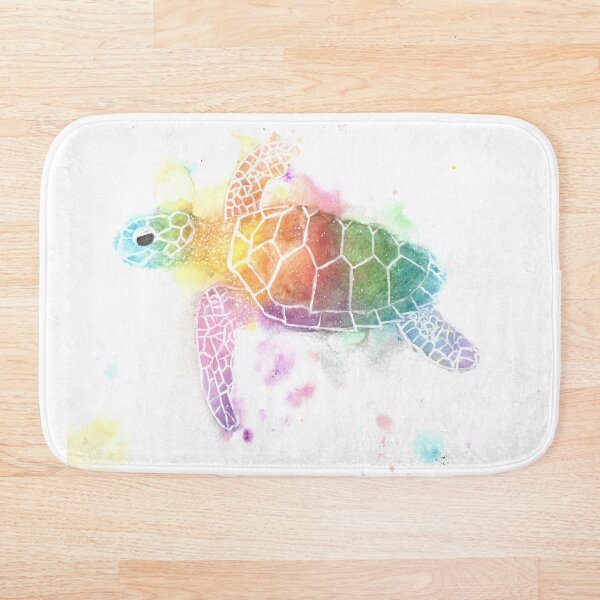 watercolour Turtle Bath Mat