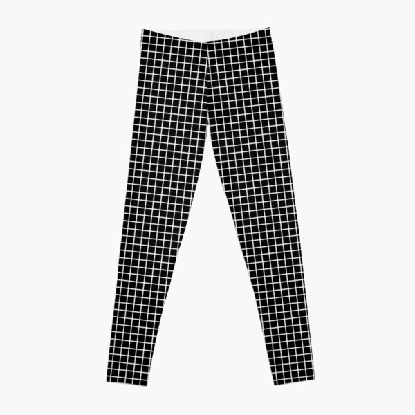 Black and White  Waffle Grid Leggings for Sale by thepinecones