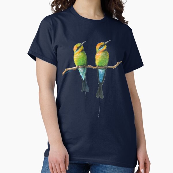 Item preview, Rainbow Bee-Eaters Watercolour Design - Blue Background designed and sold by Nadya Neklioudova.