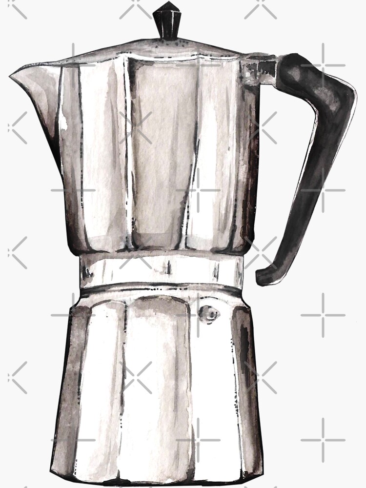 Black Sketched Coffee Pots Vinyl