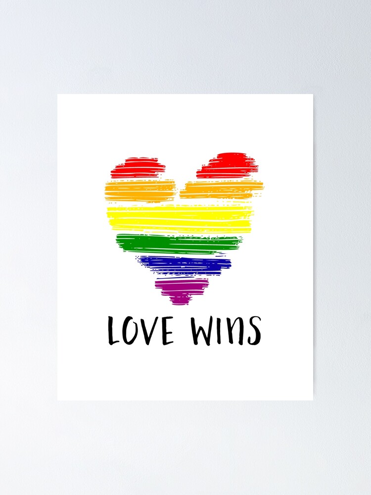 "LOVE WINS Rainbow Pride Support" Poster by MagicBoutique Redbubble