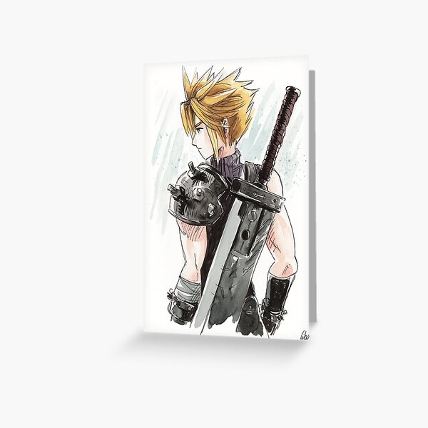 Cloud Strife final fantasy VII Carte de vœux