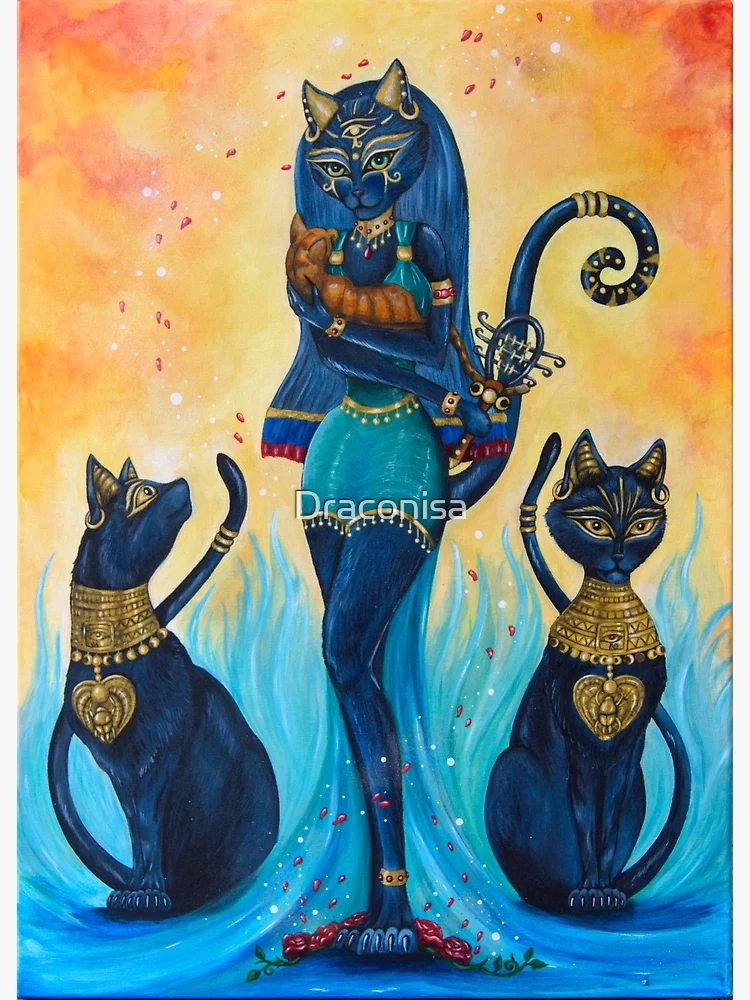 Egyptian Cat Bast Art Cat Painting Egypt Bastet Cat Goddess offers Fantasy Cat Art Limited Edition Canvas Print 11x14 Art For Cat Lover