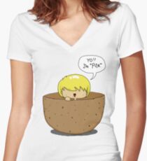 Peeta.. inside a PEETA. PEETA-CEPTION. Women's Fitted V-Neck T-Shirt