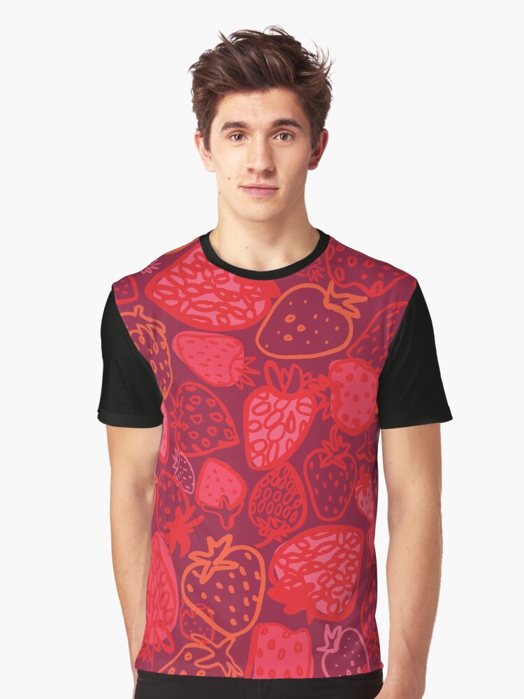 Thumbnail 1 of 5, Graphic T-Shirt, Strawberry Love designed and sold by annieriker.