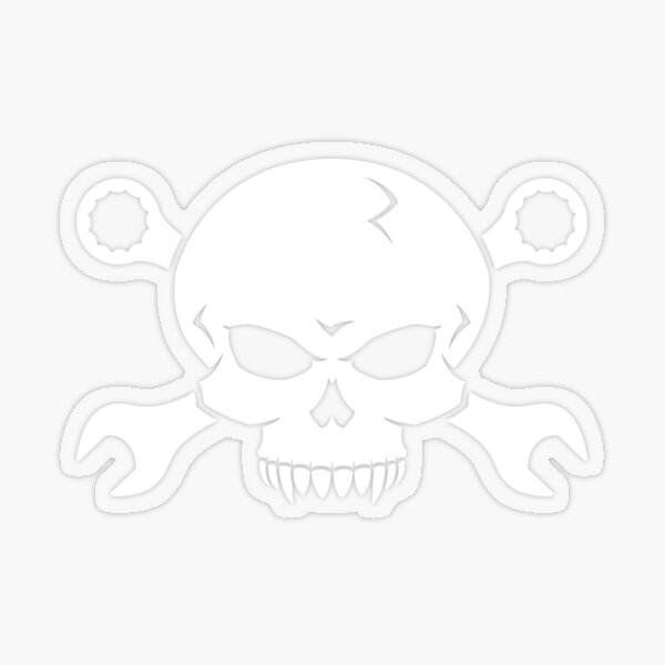Skull 'n' Tools - Screw Pirate 1 (white) Poster for Sale by VEB