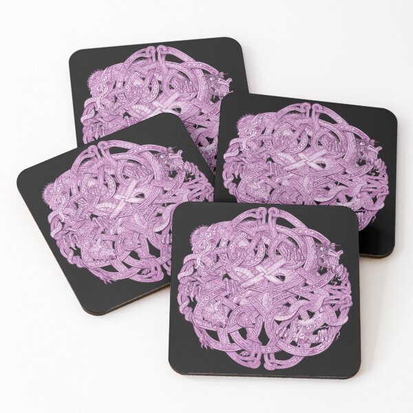 Item preview, Celtic Knots and Dragons, East meets West, mauve. designed and sold by Salocin.
