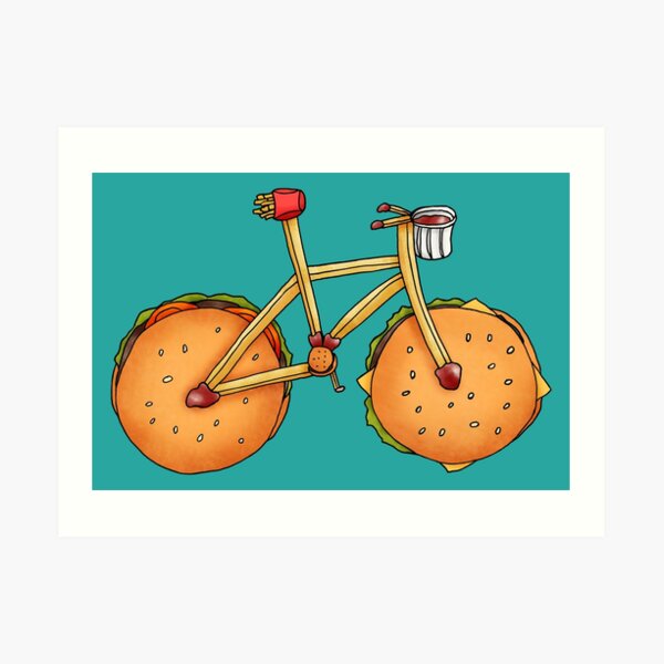 Burger & Frycycle Art Print