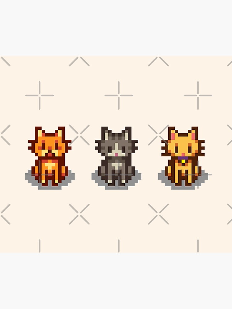 Aperçu 6 sur 6. Plaid avec l'œuvre Animaux de compagnie de Stardew Valley : 3 chats créée et vendue par r9440.