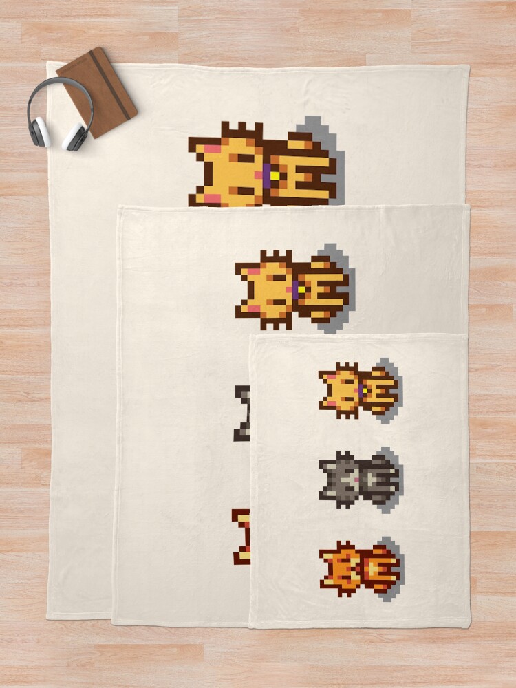 Aperçu 5 sur 6. Plaid avec l'œuvre Animaux de compagnie de Stardew Valley : 3 chats créée et vendue par r9440.