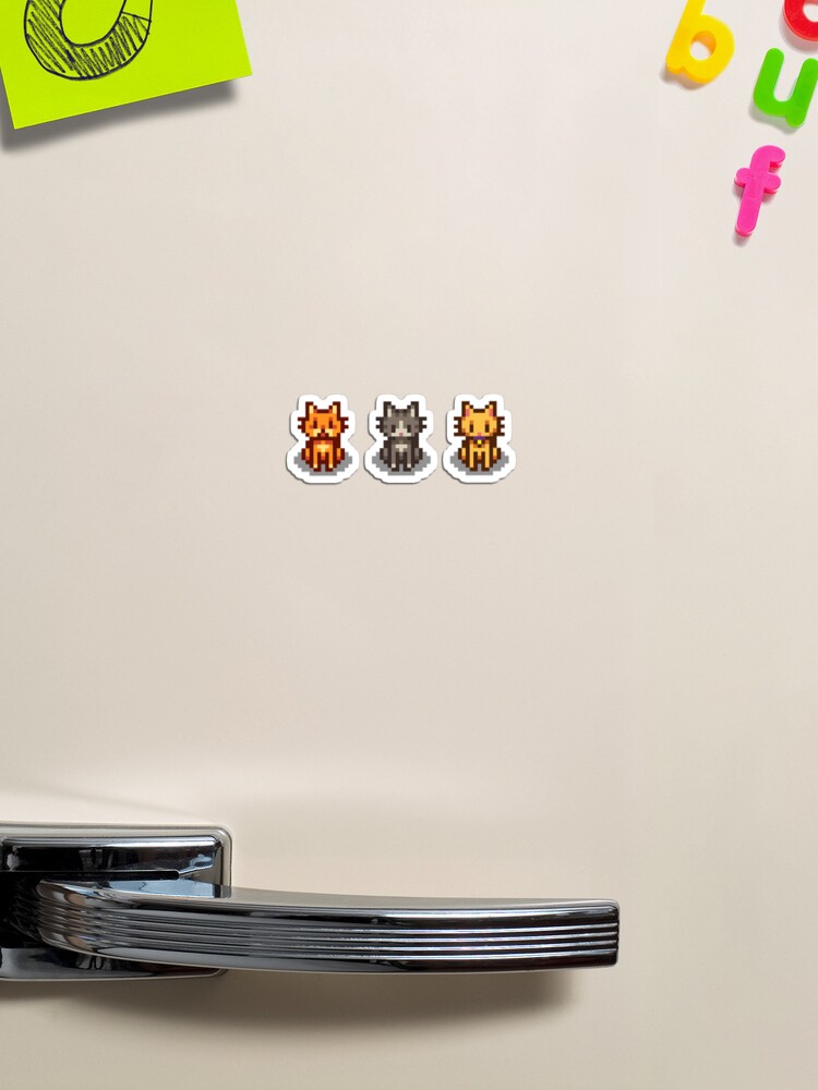 Thumbnail 1 of 3, Magnet, Stardew Valley Pets: 3 Cats designed and sold by r9440.