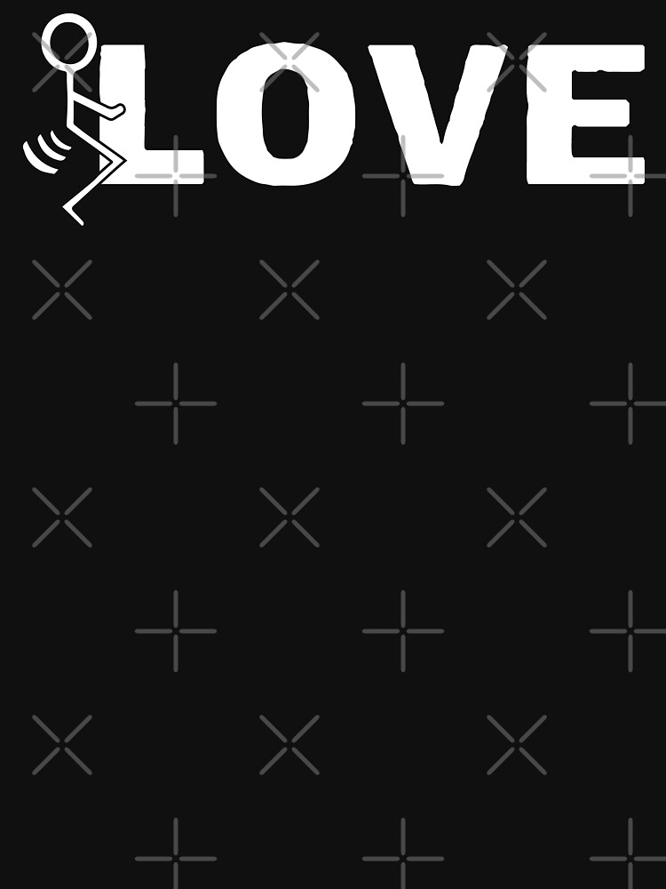 Thumbnail 3 of 3, Baseball ¾ Sleeve T-Shirt, Fuck love stick figure designed and sold by Teecha.