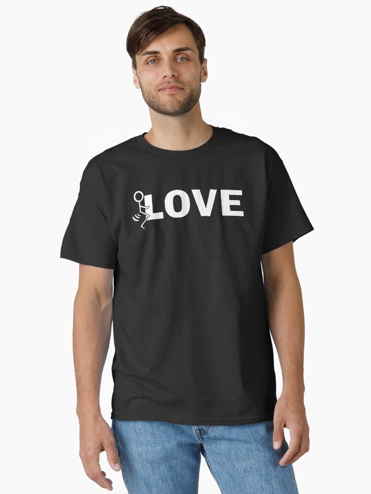 Thumbnail 1 of 7, Classic T-Shirt, Fuck love stick figure designed and sold by Teecha.