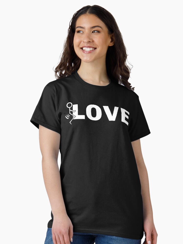 Thumbnail 2 of 7, Classic T-Shirt, Fuck love stick figure designed and sold by Teecha.
