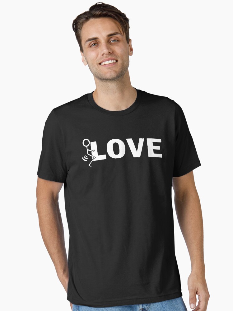 Thumbnail 2 of 7, Essential T-Shirt, Fuck love stick figure designed and sold by Teecha.