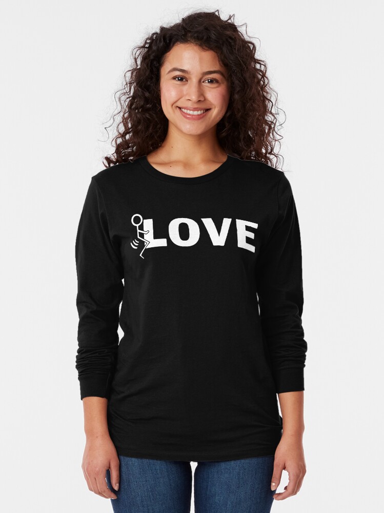 Thumbnail 2 of 5, Long Sleeve T-Shirt, Fuck love stick figure designed and sold by Teecha.