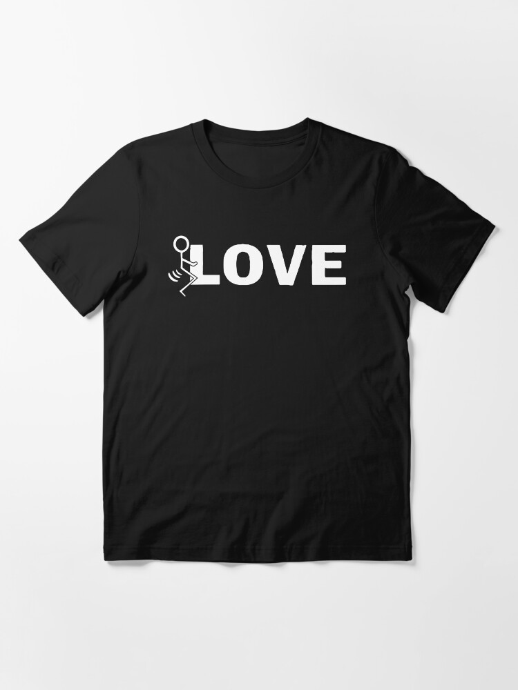 Thumbnail 3 of 7, Essential T-Shirt, Fuck love stick figure designed and sold by Teecha.