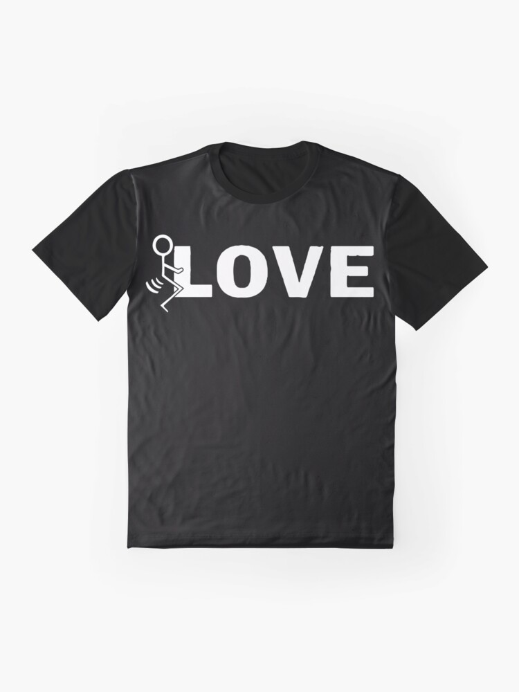 Thumbnail 4 of 5, Graphic T-Shirt, Fuck love stick figure designed and sold by Teecha.
