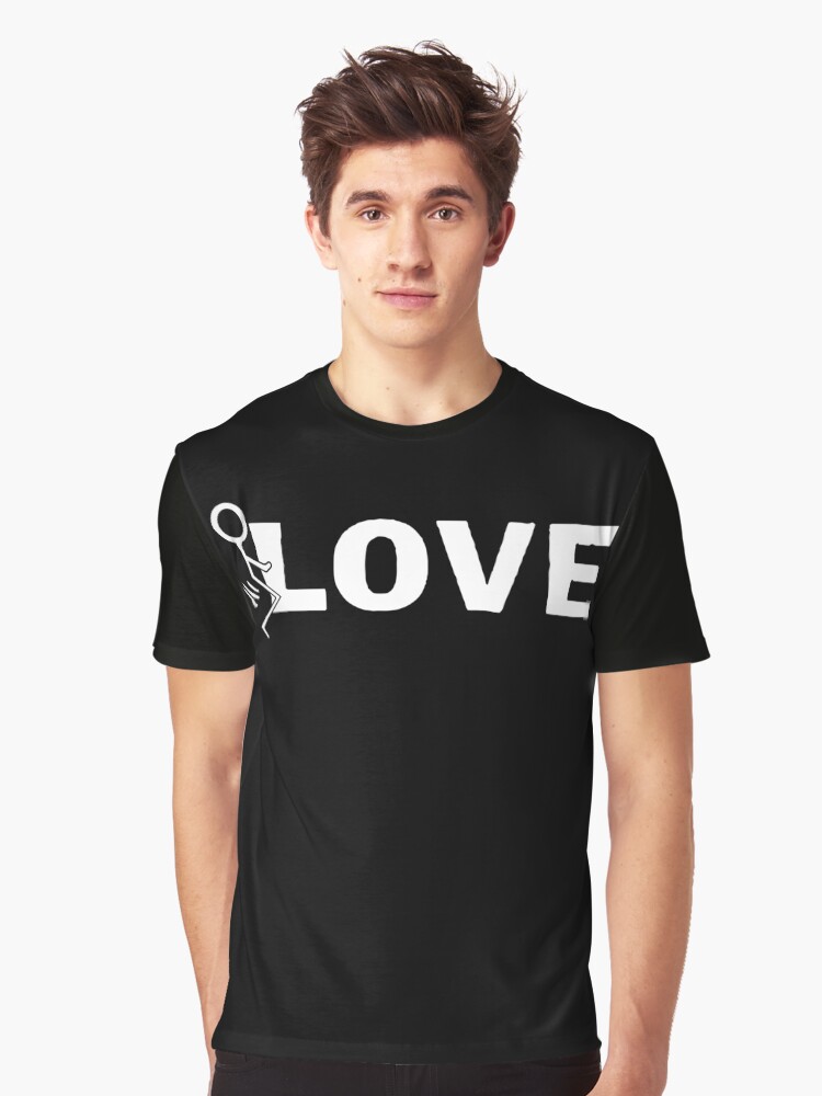 Thumbnail 1 of 5, Graphic T-Shirt, Fuck love stick figure designed and sold by Teecha.