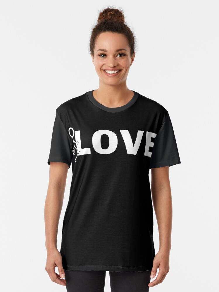 Thumbnail 2 of 5, Graphic T-Shirt, Fuck love stick figure designed and sold by Teecha.