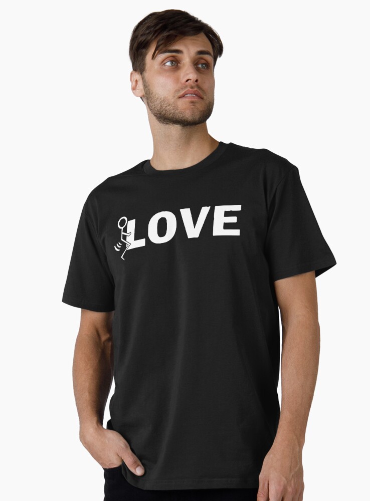 Thumbnail 1 of 4, Premium T-Shirt, Fuck love stick figure designed and sold by Teecha.
