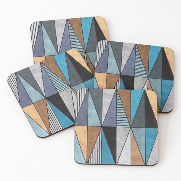 Item preview, Colorful Concrete Triangles - Blue, Grey, Brown designed and sold by Zoltan Ratko.