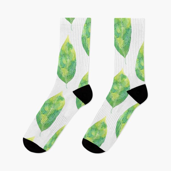 Item preview, Leaf in green autumn colours watercolour winter design  designed and sold by Latch Farm  Studios.