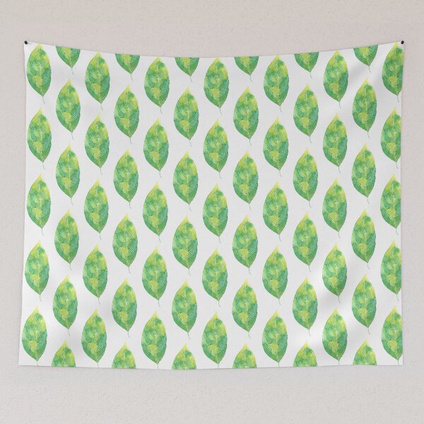 Item preview, Leaf in green autumn colours watercolour winter design  designed and sold by Latch Farm  Studios.