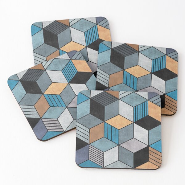 Item preview, Colorful Concrete Cubes 2 - Blue, Grey, Brown designed and sold by Zoltan Ratko.