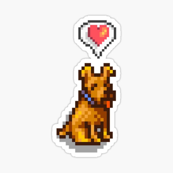 Aperçu de l'œuvre Chien heureux de Stardew Valley (assis) créée et vendue par r9440.