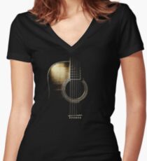 Acoustic Guitar Lite (please see description) Women's Fitted V-Neck T-Shirt