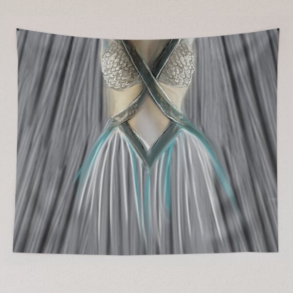 Item preview, Dragon queen costume dress in silk and dragon scale print texture with dragon skin belt designed and sold by Designwebjae.