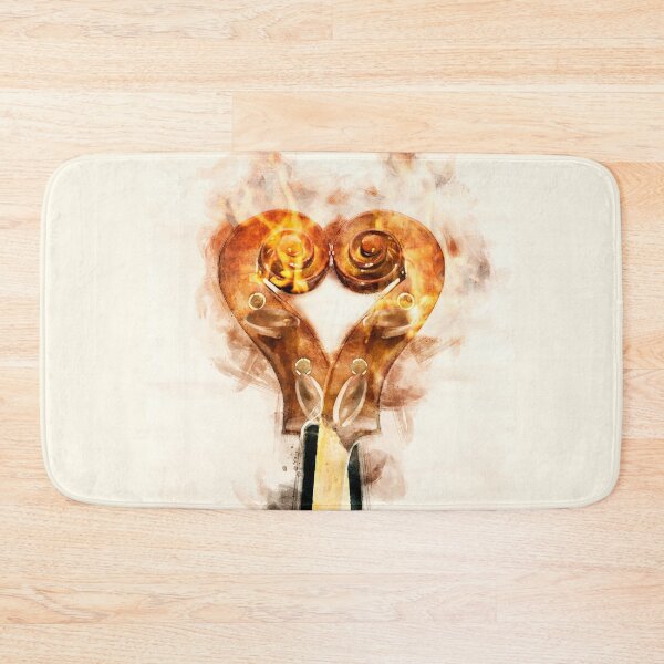 Item preview, Heart shape burning with violin scroll watercolor designed and sold by Grégory DUBUS.