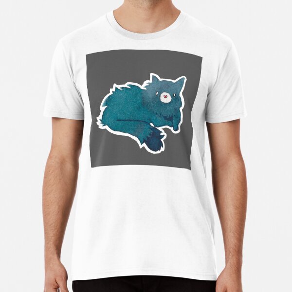 Blue Cat in The Dark | Simple Modern Watercolor Pattern Premium T-Shirt