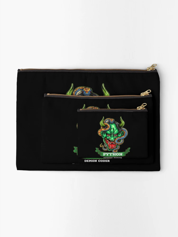 Thumbnail 2 of 4, Zipper Pouch, Python Demon Coder designed and sold by clubtee.