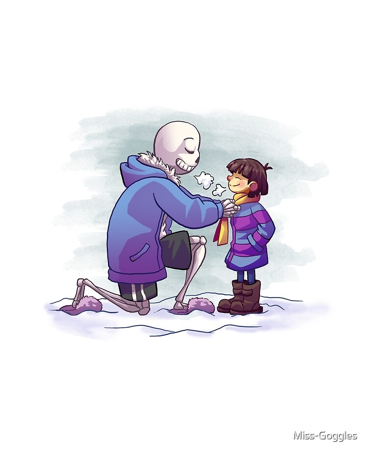 Cute Sans And Frisk Undertale In Winter Ipad Case Skin By Miss Goggles Redbubble